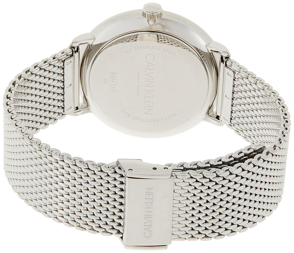 Calvin Klein High Noon Black Dial Silver Mesh Bracelet Watch for Men - K8M21121 Buy Now By Calvin Klein