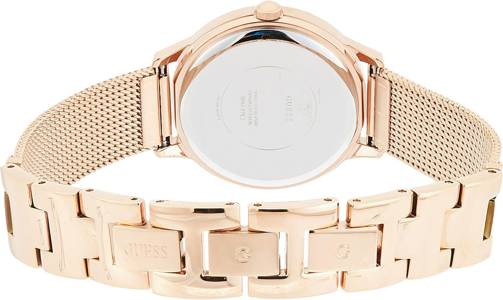 Guess Chelsea Mother of Pearl White Dial Rose Gold Mesh Strap Watch For Women - W0647L2 Buy Now By Guess