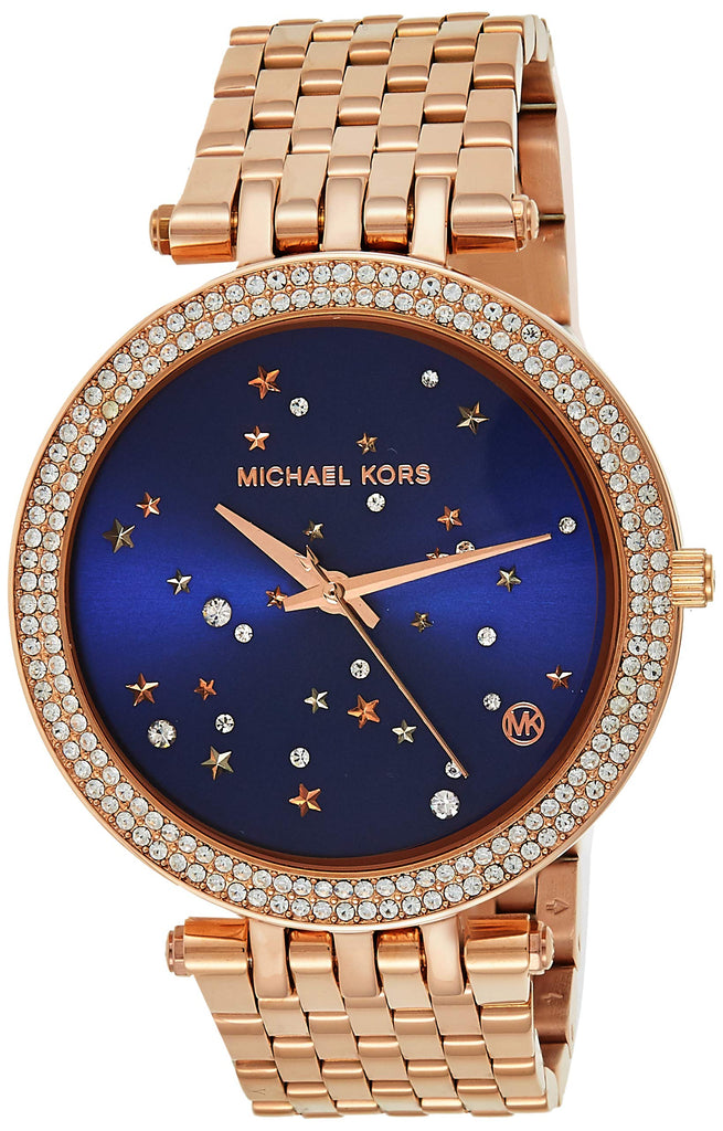 Michael Kors Darci Blue Dial Rose Gold Steel Strap Watch for Women - MK3728 Buy Now By Michael Kors