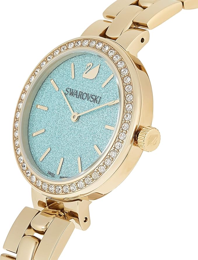 Swarovski Daytime Crystals Turquoise Dial Gold Steel Strap Watch for Women - 5182212 Buy Now By Swarovski