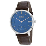 Hugo Boss Corporal Blue Dial Brown Leather Strap Watch for Men - 151363 Buy Now By Hugo Boss