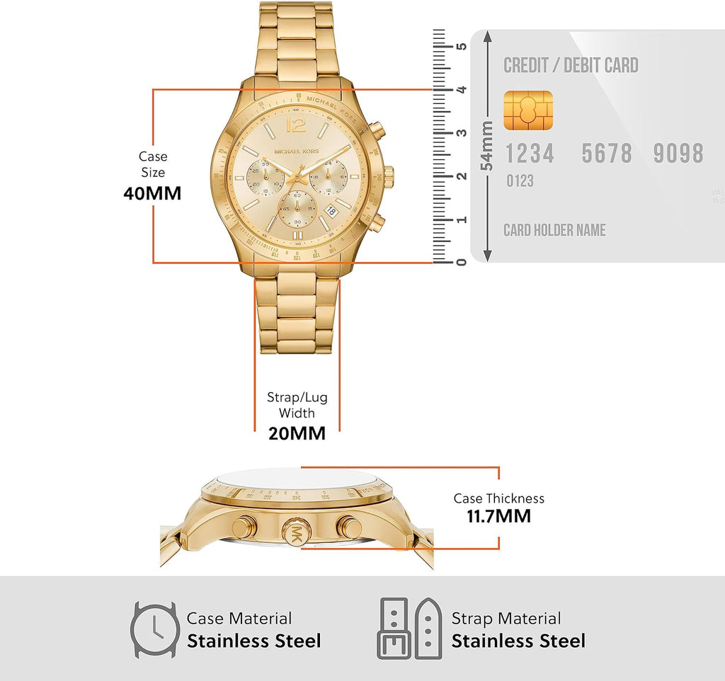 Michael Kors Berkley Chronograph Gold Dial Gold Steel Strap Watch For Women - MK7411 Buy Now By Michael Kors