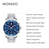 Movado Series 800 Blue Dial Silver Steel Strap Watch for Men - 2600151 Buy Now By Movado