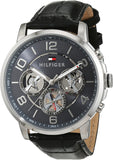Tommy Hilfiger Keagan Quartz Grey Dial Black Leather Strap Watch for Men - 1791289 Buy Now By Tommy Hilfiger