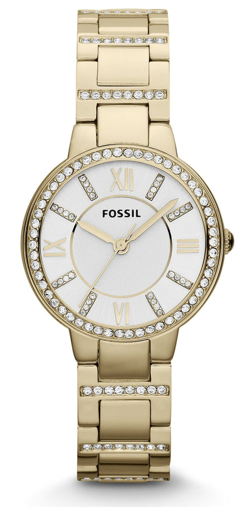 Fossil Virginia White Dial Gold Steel Strap Watch for Women - ES3283 Buy Now By Fossil