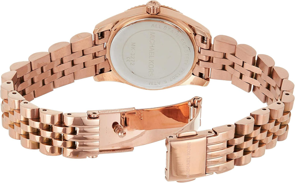 Michael Kors Lexington Quartz Blue Dial Rose Gold Steel Strap Watch For Women - MK3272 Buy Now By Michael Kors