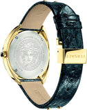 Versace Shadov Gold Dial Green Leather Strap Watch For Women - VEBM01018 Buy Now By Versace