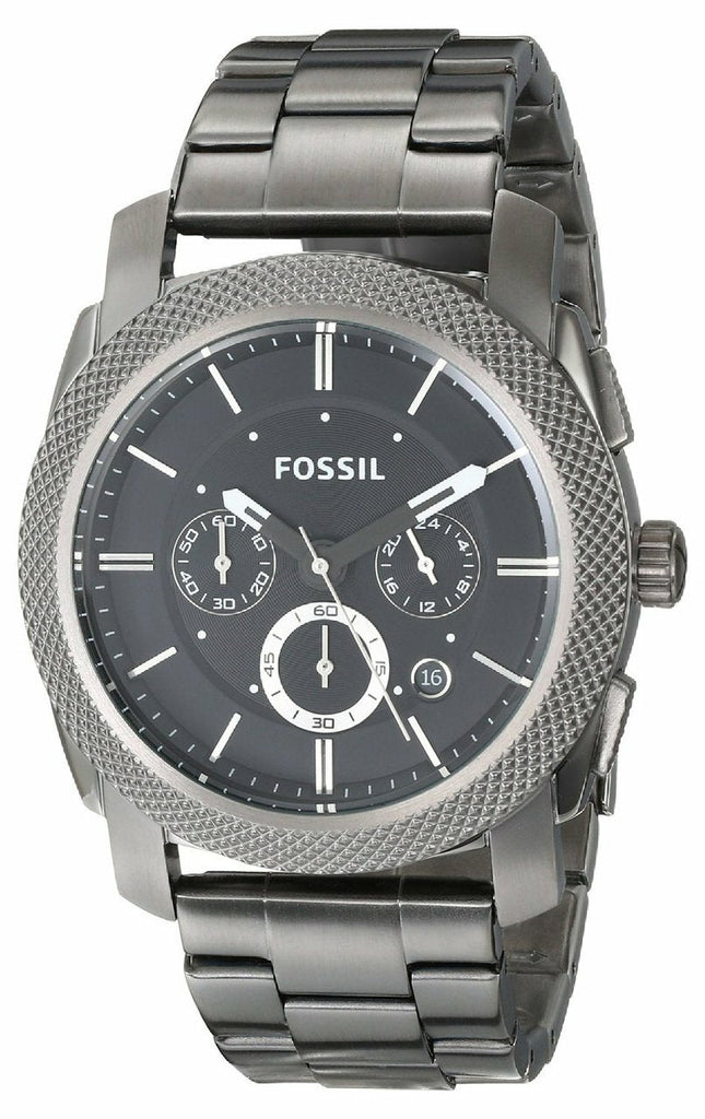 Fossil Machine Chronograph Black Dial Grey Steel Strap Watch for Men - FS4662 Buy Now By Fossil