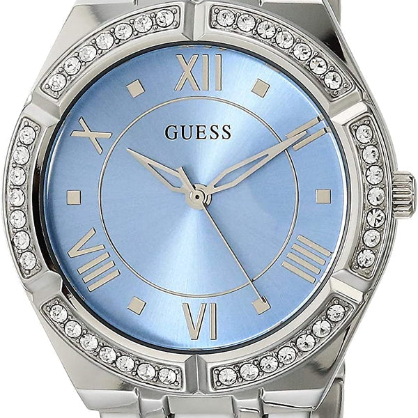 Guess Cosmo Diamonds Blue Dial Silver Steel Strap Watch for Women - GW0033L5 Buy Now By Guess