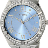 Guess Cosmo Diamonds Blue Dial Silver Steel Strap Watch for Women - GW0033L5 Buy Now By Guess