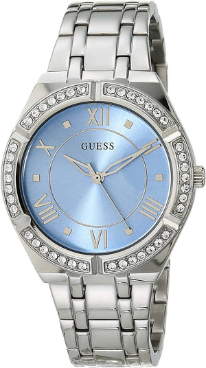 Guess Cosmo Diamonds Blue Dial Silver Steel Strap Watch for Women - GW0033L5 Buy Now By Guess