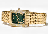 Michael Kors Emery Pave Analog Green Dial Gold Steel Strap Watch for Women - MK4742 Buy Now By Michael Kors