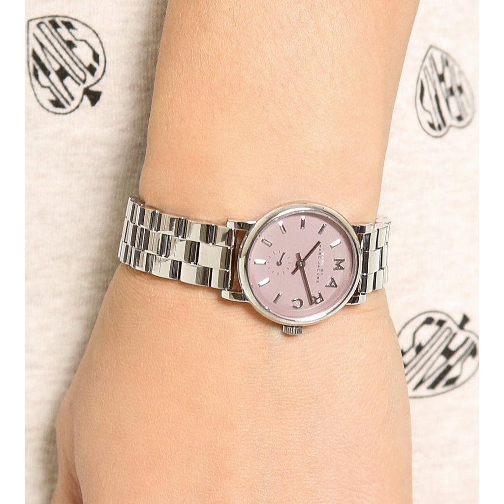 Marc Jacobs Baker Pink Dial Silver Steel Strap Watch for Women - MBM3283 Buy Now By Marc Jacobs