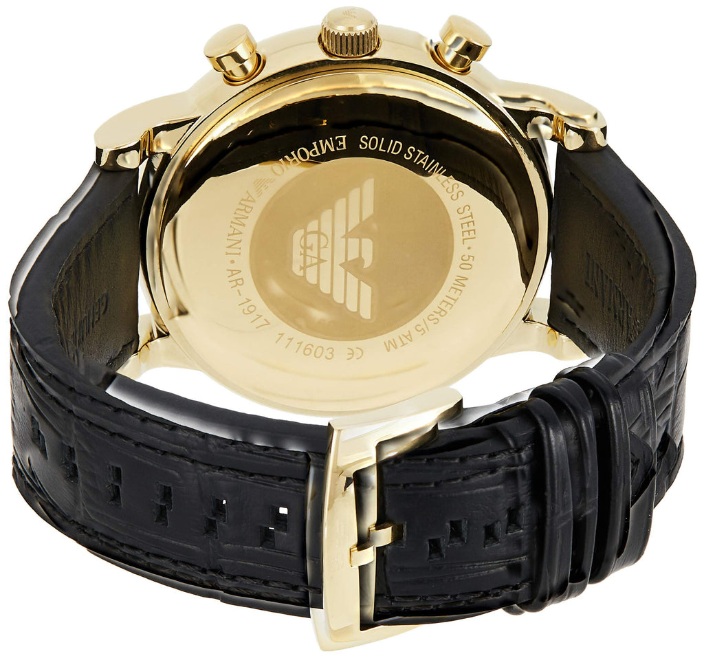 Emporio Armani Luigi Chronograph Black Dial Black Leather Watch For Men - AR1917 Buy Now By Emporio Armani