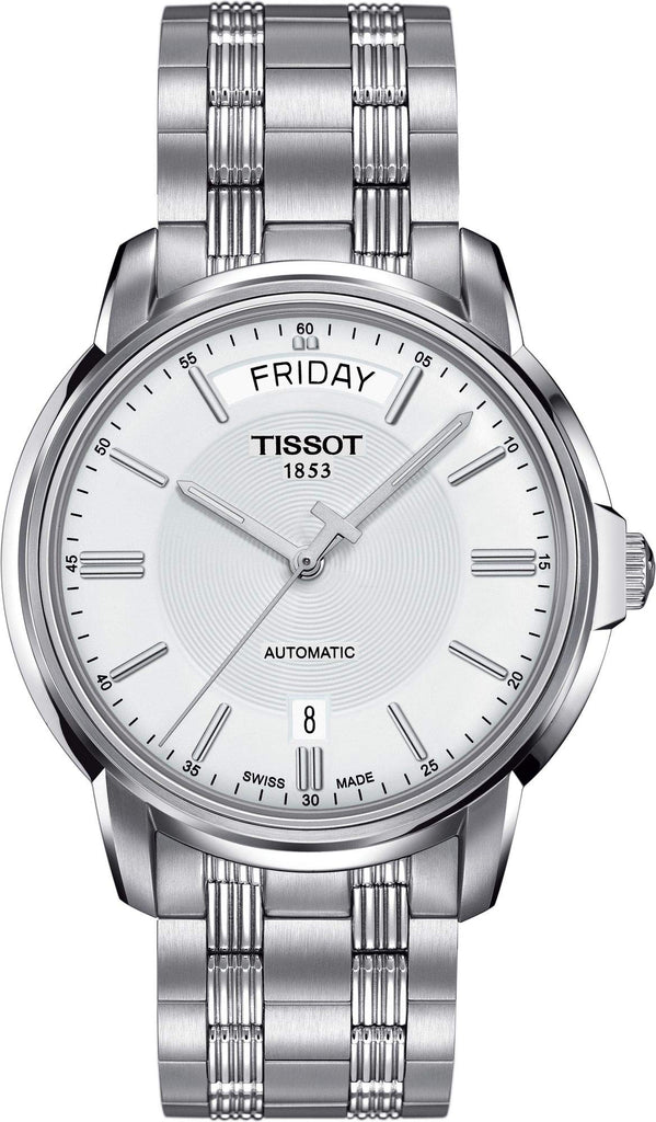Tissot T Classic Automatic III Day Date White Dial Silver Steel Strap Watch for Men - T065.930.11.031.00 Buy Now By Tissot