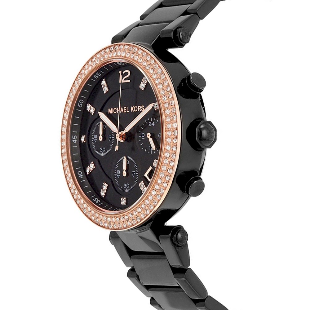 Michael Kors Parker Diamonds Black Dial Black Steel Strap Watch for Women - MK5885 Buy Now By Michael Kors