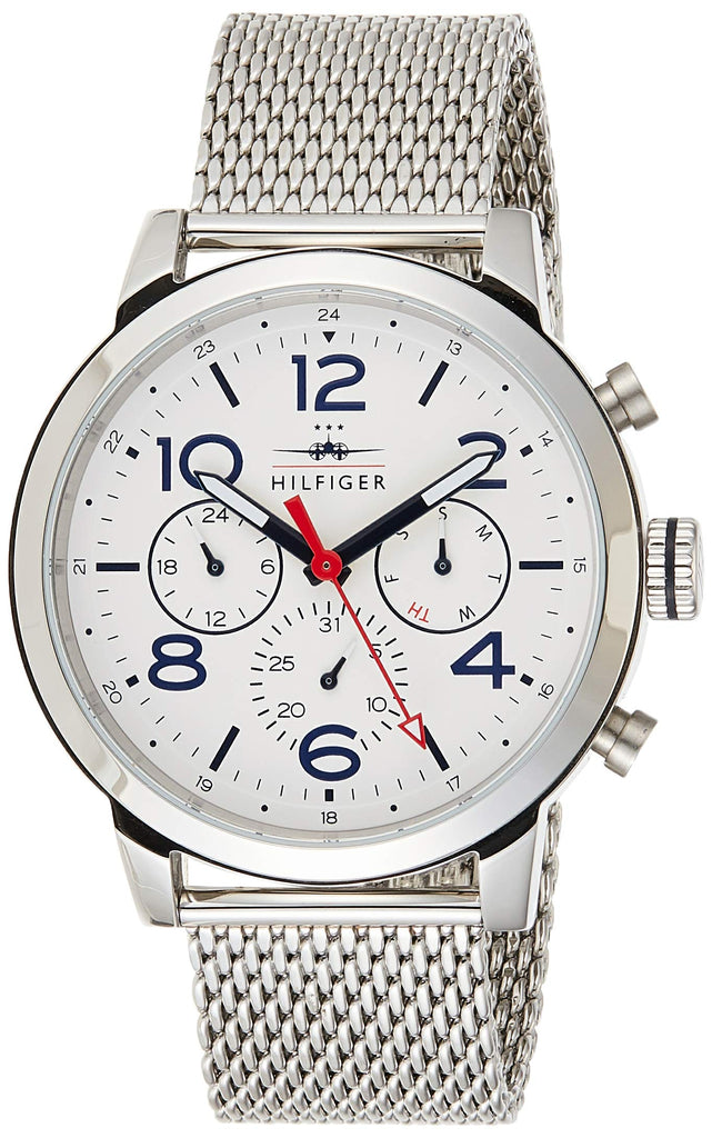 Tommy Hilfiger Jake Quartz White Dial Silver Mesh Bracelet Watch for Men - 1791233 Buy Now By Tommy Hilfiger