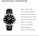 Movado Heritage Calendoplan Black Dial Black Leather Strap Watch for Men - 3650004 Buy Now By Movado