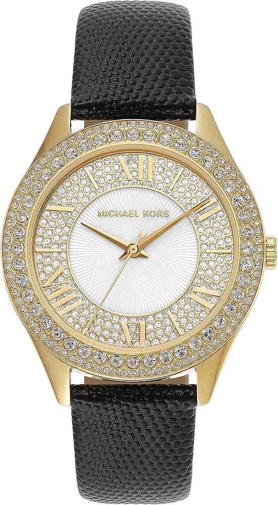 Michael Kors Harlowe Analog White Dial Black Leather Strap Watch For Women - MK2988 Buy Now By Michael Kors