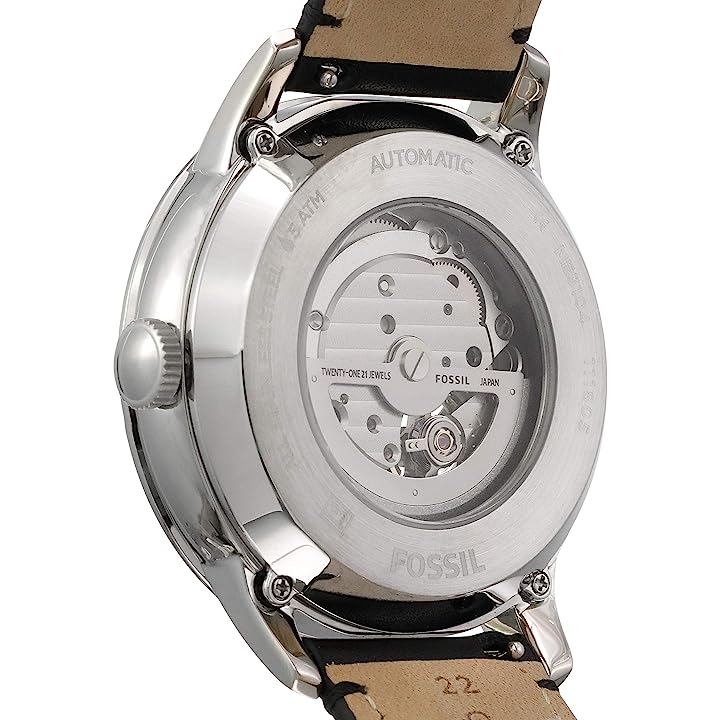 Fossil Townsman Automatic White Dial Black Leather Strap Watch for Men - ME3104 Buy Now By Fossil