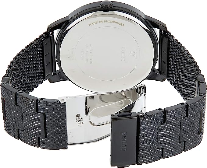 Guess Richmond Black Dial Black Mesh Bracelet Watch for Men - W1263G3 Buy Now By Guess
