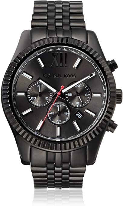 Michael Kors Lexington Chronograph Black Dial Black Steel Strap Watch for Men - MK8320 Buy Now By Michael Kors