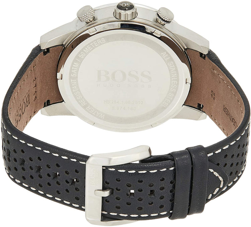Hugo Boss Rafale Chronograph Quartz Silver Dial Black Leather Strap Watch For Men - 1513403 Buy Now By Hugo Boss
