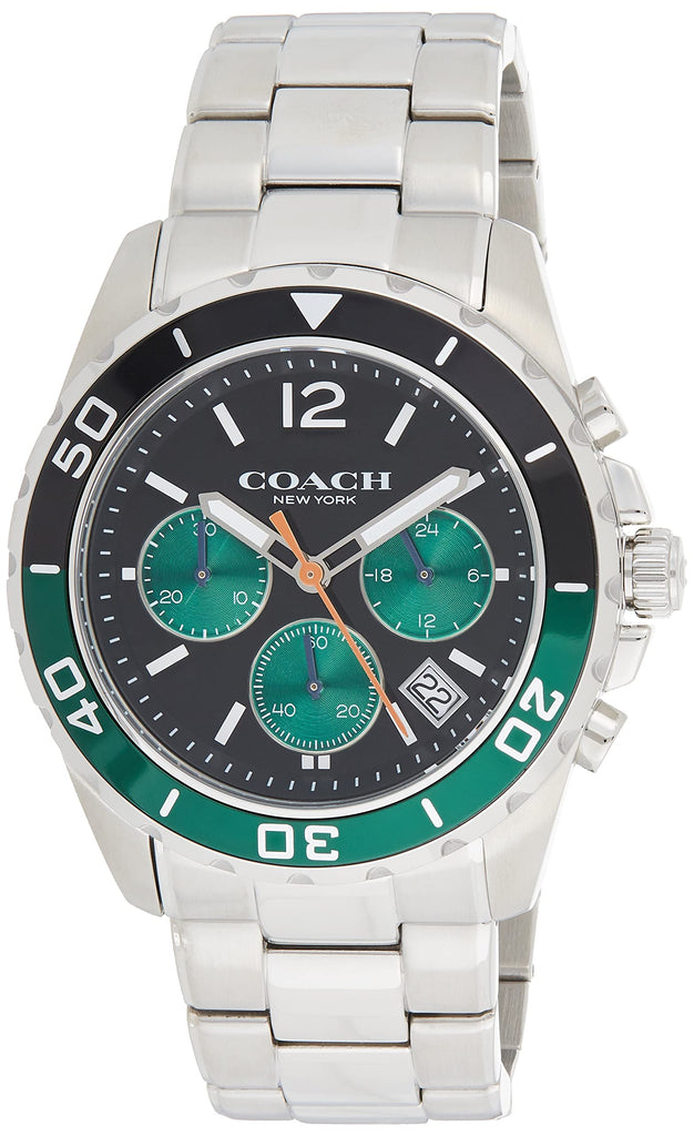 Coach Kent Green Dial Silver Steel Strap Watch for Men - 14602557 Buy Now By Coach