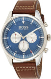 Hugo Boss Pioneer Chronograph Blue Dial Brown Leather Strap Watch For Men - 1513709 Buy Now By Hugo Boss