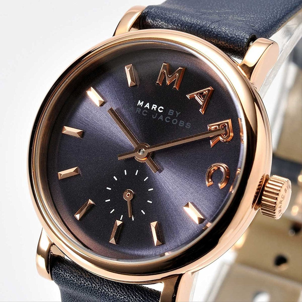 Marc Jacobs Baker Navy Blue Dial Blue Leather Strap Watch for Women - MBM1331 Buy Now By Marc Jacobs