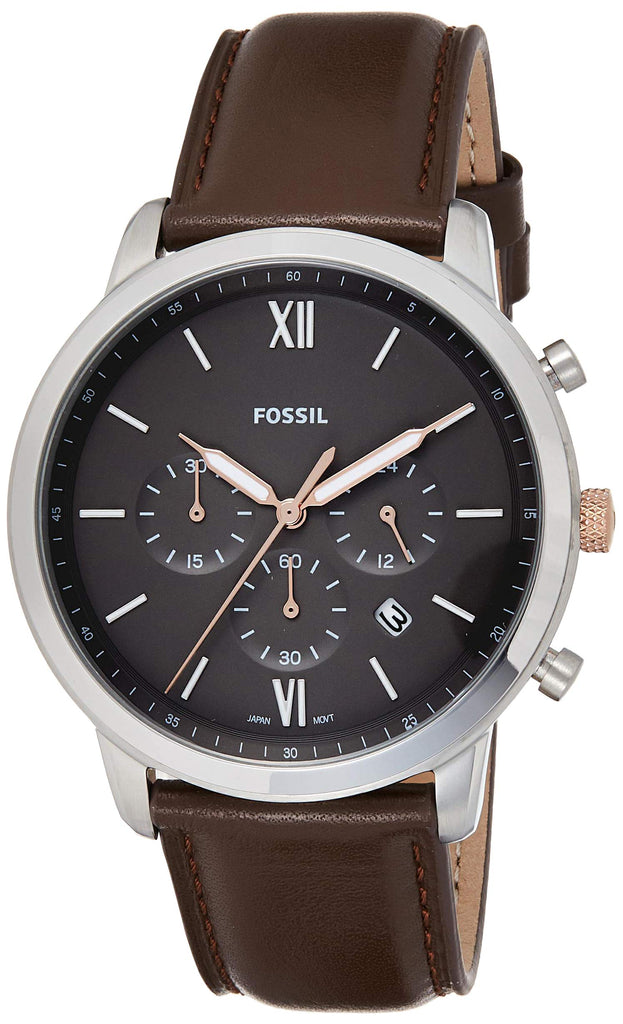 Fossil Neutra Chronograph Black Dial Brown Leather Strap Watch for Men - FS5408 Buy Now By Fossil