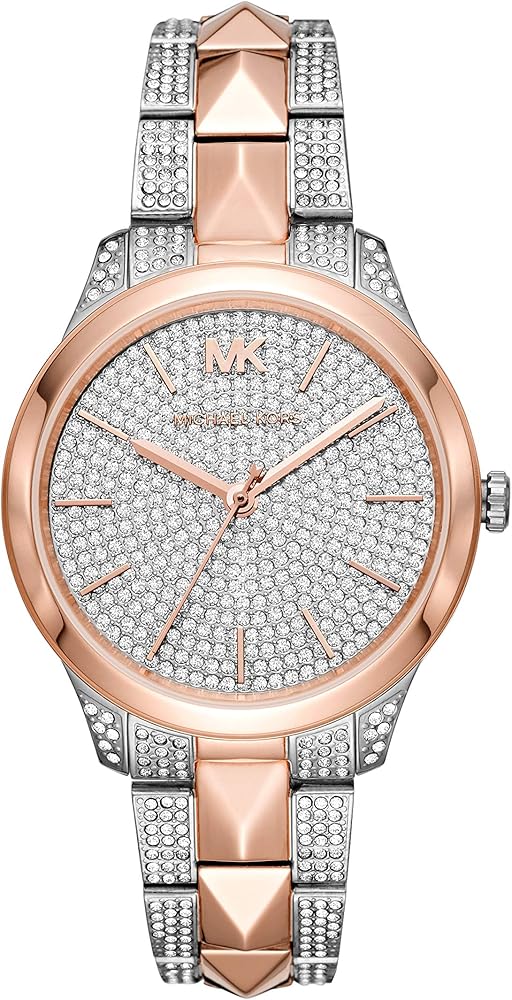 Michael Kors Runway Mercer Crystals Silver Dial Two Tone Steel Strap Watch For Women - MK6716 Buy Now By Michael Kors