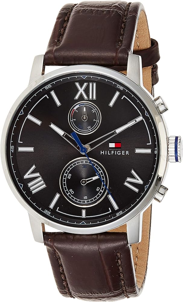 Tommy Hilfiger Aiden Quartz Black Dial Brown Leather Strap Watch for Men - 1791309 Buy Now By Tommy Hilfiger