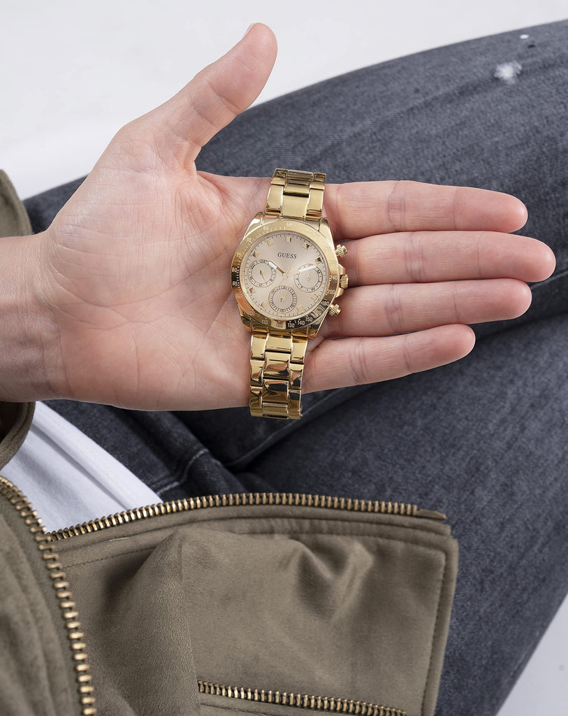 Guess Eclipse Gold Dial Gold Steel Strap Watch for Women - GW0314L2 Buy Now By Guess