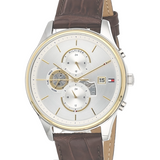 Tommy Hilfiger Weston Chronograph Silver Dial Brown Leather Strap Watch For Men - 1710501 Buy Now By Tommy Hilfiger