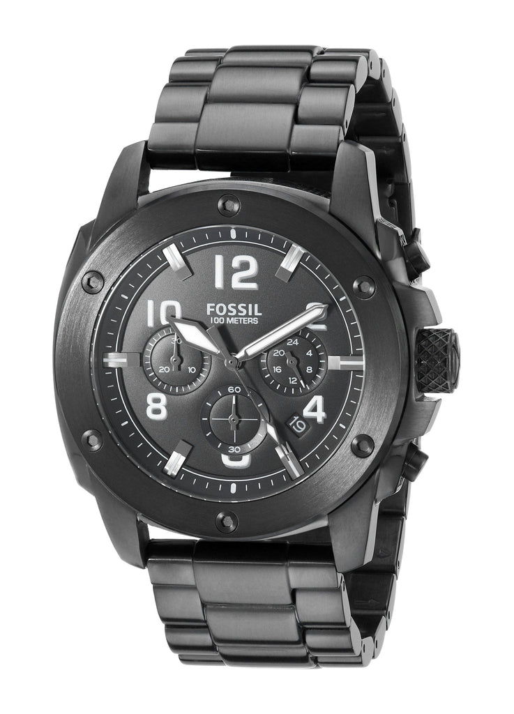 Fossil Machine Chronograph Black Dial Black Steel Strap Watch for Men - FS4927 Buy Now By Fossil