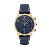 Emporio Armani Chronograph Midnight Blue Dial Blue Leather Strap Watch For Men - AR1862 Buy Now By Emporio Armani