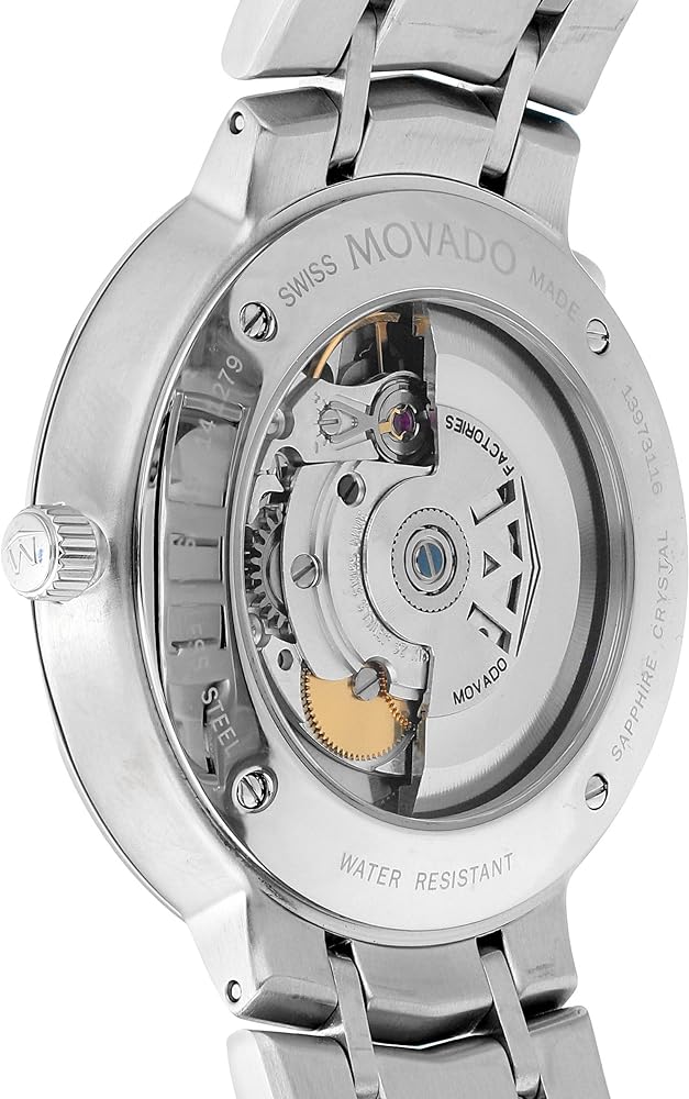 Movado 1881 Automatic Black Dial Silver Steel Strap Watch for Men - 606914 Buy Now By Movado