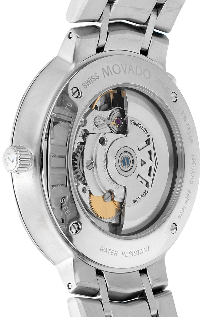 Movado 1881 Automatic Black Dial Silver Steel Strap Watch for Men - 606914 Buy Now By Movado