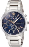 Emporio Armani Renato Chronograph Blue Dial Silver Steel Strap Watch For Men - AR11458 Buy Now By Emporio Armani