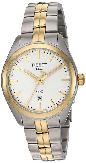 Tissot T Classic PR 100 Sport Chic White Dial Two Tone Steel Strap Watch For Women - T101.210.22.031.00 Buy Now By Tissot