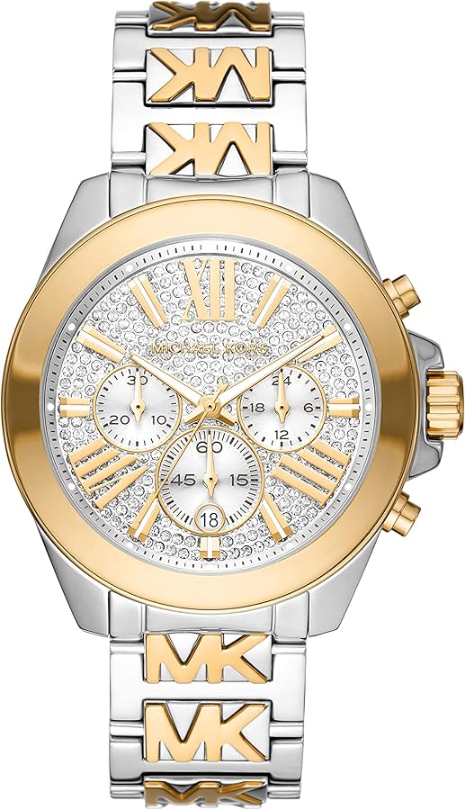 Michael Kors Wren Chronograph Crystals Silver Two Tone Steel Strap Watch for Women - MK6953 Buy Now By Michael Kors