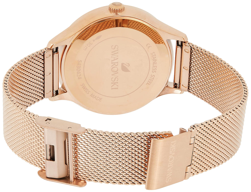 Swarovski Octea Nova Black Dial Rose Gold Mesh Bracelet Watch for Women - 5430424 Buy Now By Swarovski