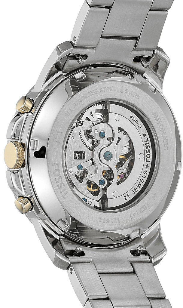 Fossil Grant Sport Automatic Skeleton Blue Dial Two Tone Steel Strap Watch for Men - ME3141 Buy Now By Fossil