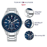 Tommy Hilfiger Austin Blue Dial Silver Steel Strap Watch for Men - 1791640 Buy Now By Tommy Hilfiger