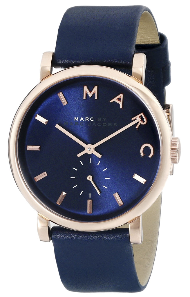 Marc Jacobs Baker Navy Blue Dial Navy Blue Leather Strap Watch for Women - MBM1329 Buy Now By Marc Jacobs