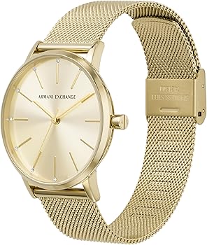 Armani Exchange Lola Analog Gold Dial Gold Mesh Strap Watch For Women - AX5536 Buy Now By Armani Exchange