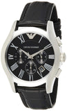 Emporio Armani Valente Chronograph Black Dial Black Leather Strap Watch For Men - AR1633 Buy Now By Emporio Armani