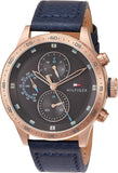 Tommy Hilfiger Trent Chronograph Grey Dial Black Leather Strap Watch For Men - 1791808 Buy Now By Tommy Hilfiger
