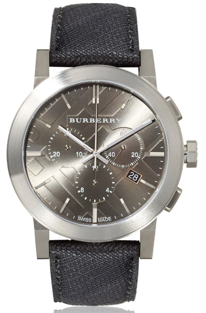 Burberry The City Grey Dial Black Leather Strap Watch for Men - BU9362 Buy Now By Burberry